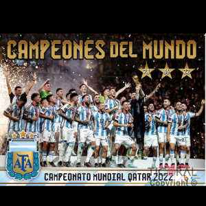 CAMPEONES DEL MUNDO AFICHE FELIZ CUMPLE x 1